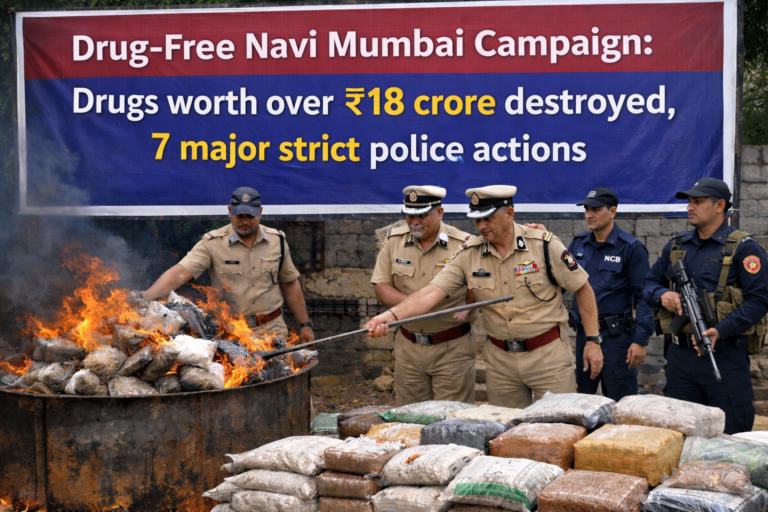 नशा मुक्त नवी मुंबई अभियान: 18 करोड़ से ज्यादा के ड्रग्स नष्ट, पुलिस की 7 बड़ी सख्त कार्रवाई