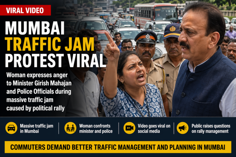 Mumbai Traffic Jam Protest Viral: ट्रैफिक जाम में फंसी महिला ने मंत्री से जताई नाराजगी, वीडियो वायरल