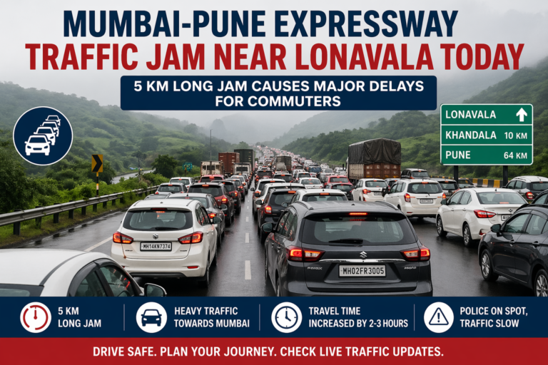 Mumbai-Pune Expressway Traffic Jam Near Lonavala: 5 KM लंबा जाम, यात्रियों को घंटों इंतजार