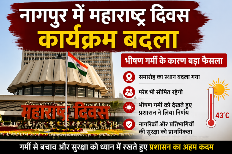नागपुर में महाराष्ट्र दिवस कार्यक्रम बदला, भीषण गर्मी के चलते प्रशासन का बड़ा फैसला