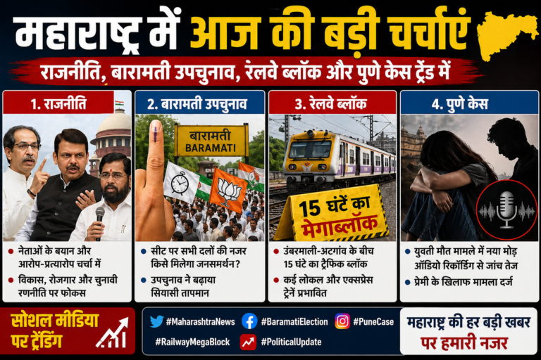 महाराष्ट्र में आज की बड़ी चर्चाएं, सोशल मीडिया पर छाए कई मुद्दे