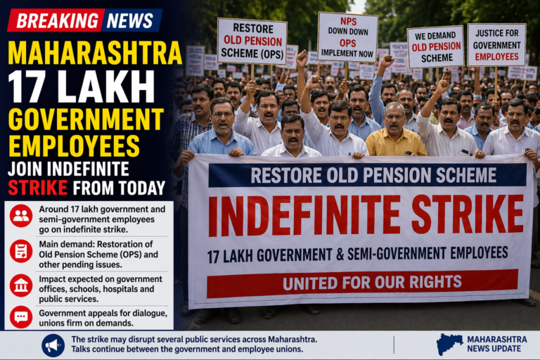 Maharashtra Sarkari Karmchari Strike 2026: 17 Lakh Employees Aaj Se Hartal Par