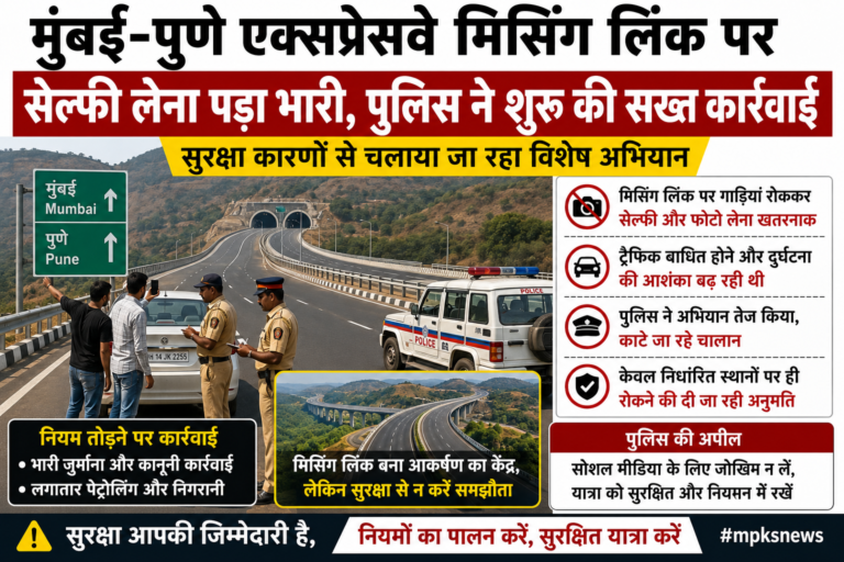 मुंबई-पुणे एक्सप्रेसवे मिसिंग लिंक पर सेल्फी लेने वालों पर सख्ती, पुलिस ने तेज किया अभियान