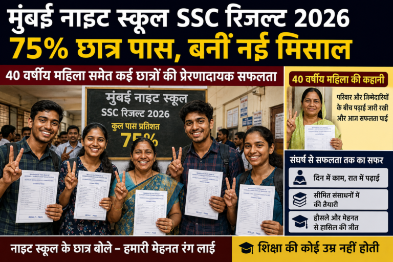 मुंबई नाइट स्कूल SSC रिजल्ट 2026 ने लिखी सफलता की नई कहानी