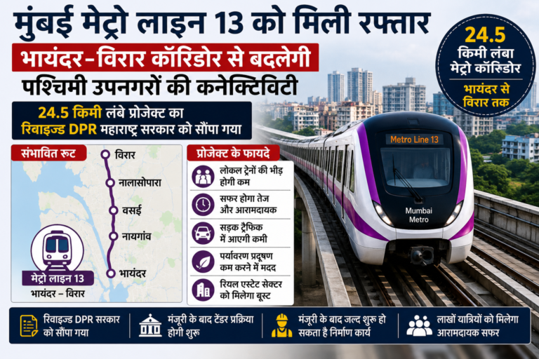 Mumbai Metro Line 13 से बदलेगी मुंबई की तस्वीर, भायंदर-विरार कॉरिडोर को लेकर बड़ा अपडेट