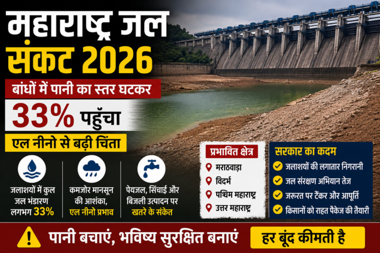 महाराष्ट्र जल संकट 2026: बांधों में तेजी से घट रहा पानी, एल नीनो के असर से बढ़ी चिंता