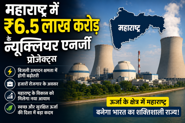 महाराष्ट्र में ₹6.5 लाख करोड़ के न्यूक्लियर एनर्जी प्रोजेक्ट्स, राज्य की ऊर्जा क्षमता को मिलेगा बड़ा बढ़ावा