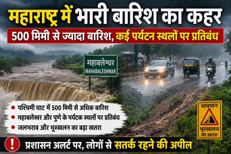 महाराष्ट्र में भारी बारिश का कहर: पश्चिमी घाट में रिकॉर्ड वर्षा, कई इलाकों में हाई अलर्ट