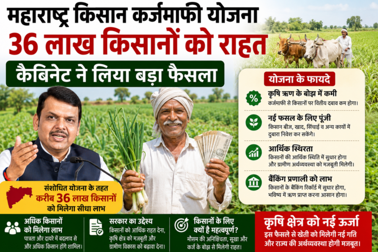 महाराष्ट्र किसान कर्जमाफी योजना: 36 लाख किसानों को राहत, कैबिनेट ने लिया बड़ा फैसला