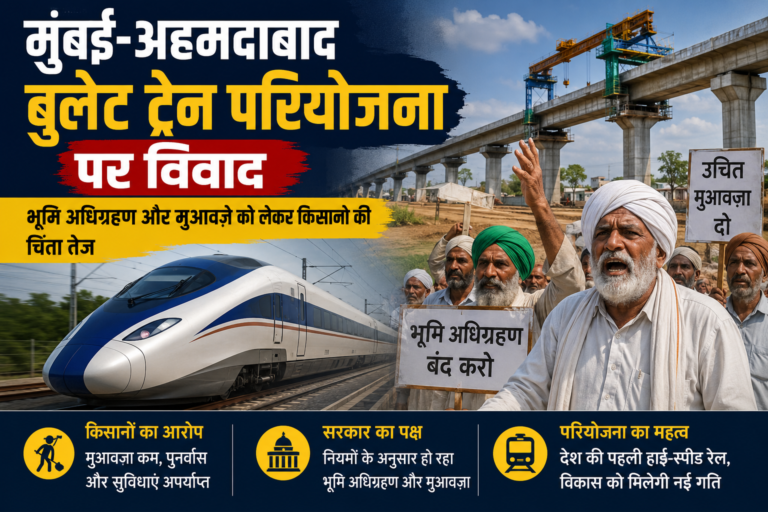मुंबई-अहमदाबाद बुलेट ट्रेन परियोजना पर विवाद: भूमि अधिग्रहण और मुआवज़े को लेकर किसानों की चिंताएं फिर चर्चा में
